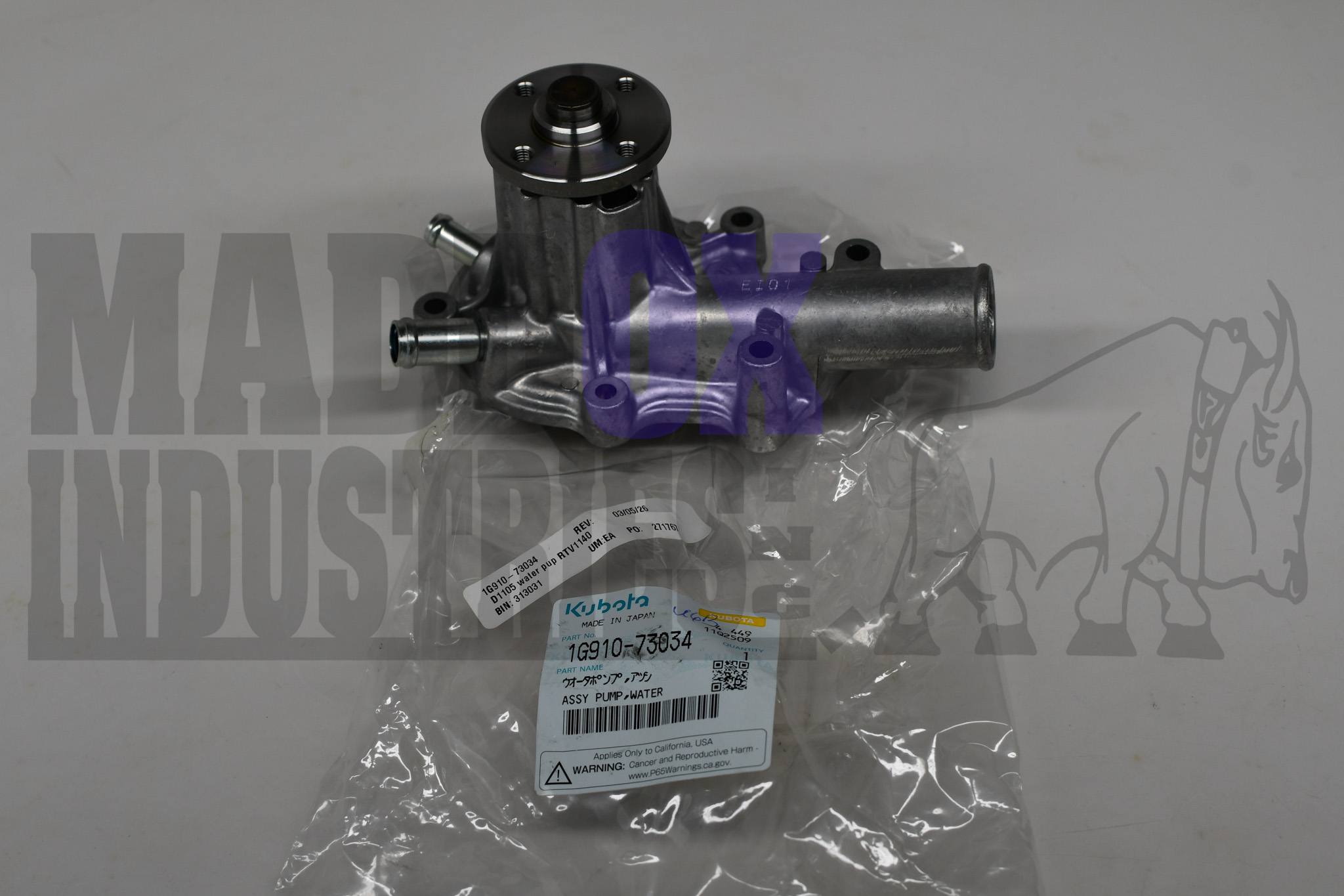 Kubota 1G910-73034 Water Pump